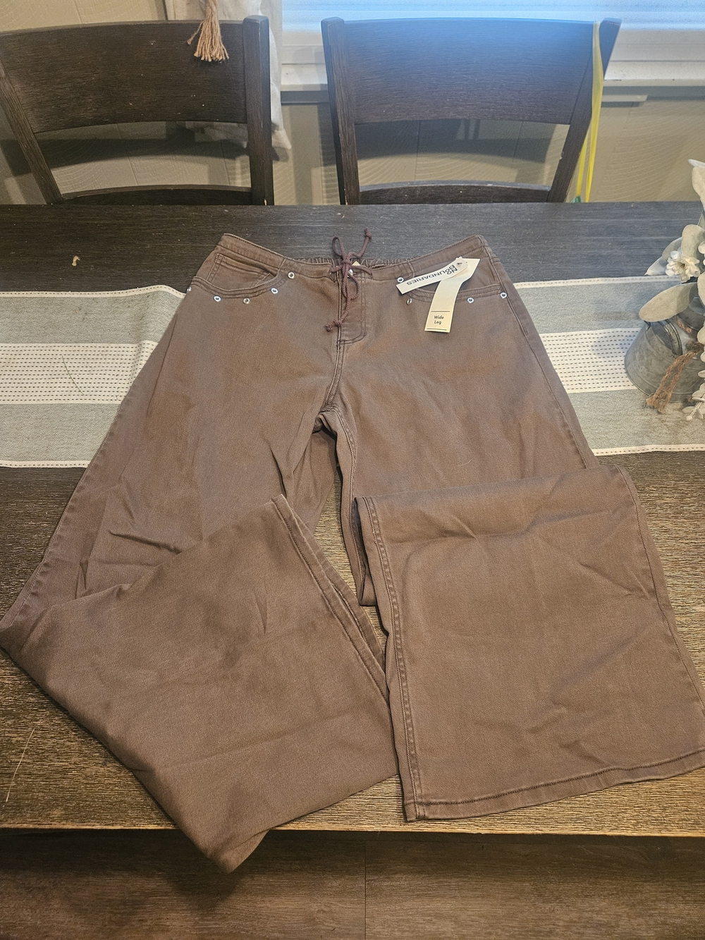 No Boundaries Chocolate Brown Drawstring Jeans